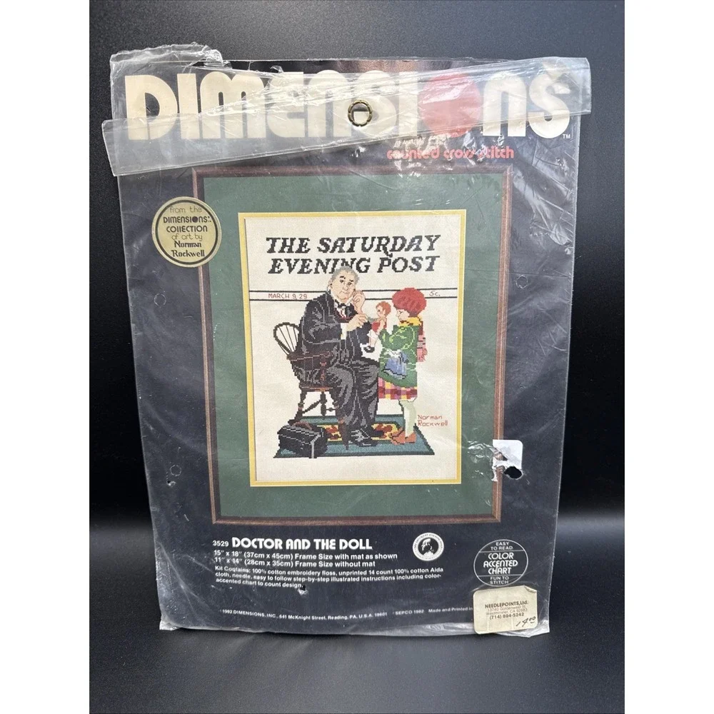 Dimensions Cross Stitch Kit Norman Rockwell Doctor and The Doll NEW Open